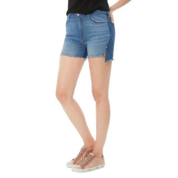 Sam Edelman Denim High Rise Shorts Women's Frayed Raw Hem Casual Jeans‎ Shorts - Picture 1 of 11